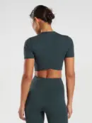 Crossover Short-Sleeve Crop Top