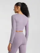 Crossover Long Sleeve Crop Violet